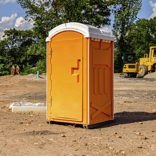 how often are the portable restrooms cleaned and serviced during a rental period in Braggadocio